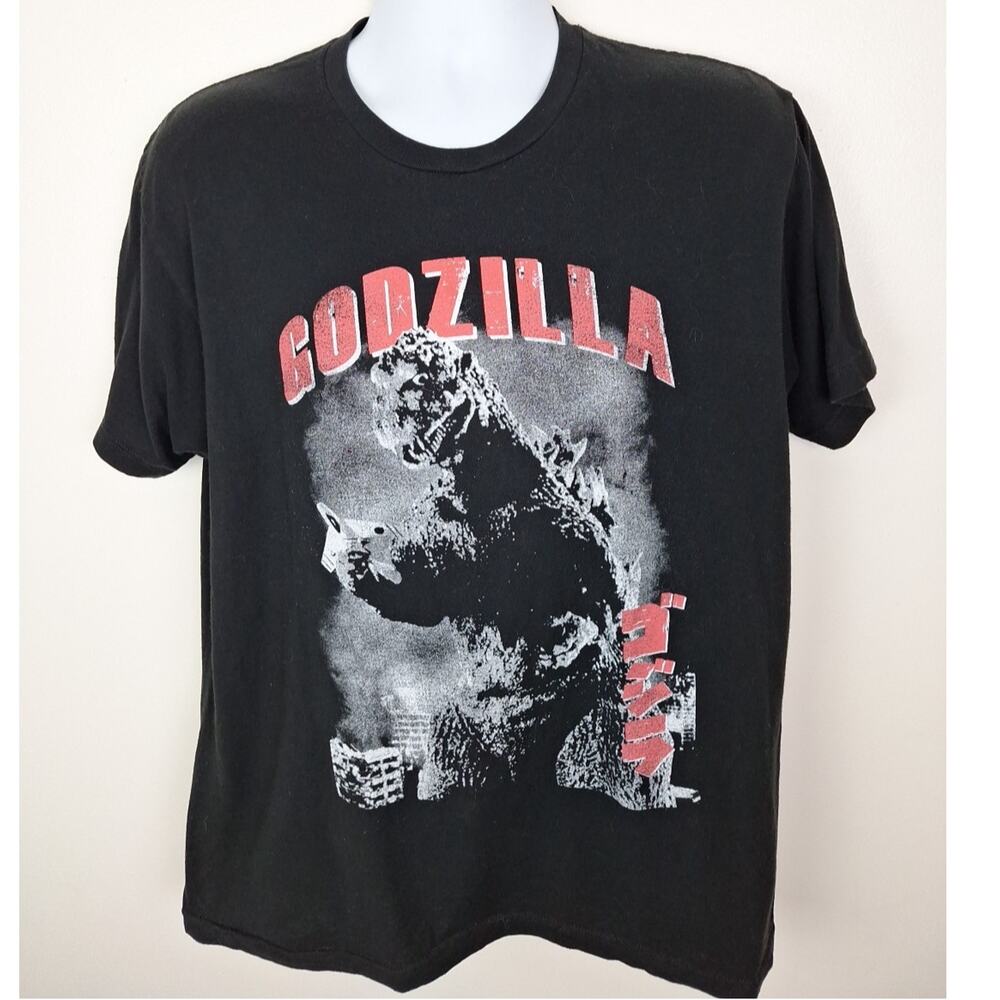 Godzilla Monster Movie Black T-shirt Size Large